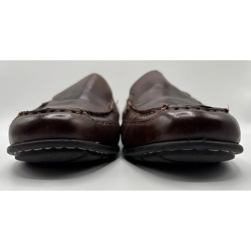Nunn Bush Men's Brown Leather Moc Toe Slip On Loafers Comfort Casual Dress Shoes